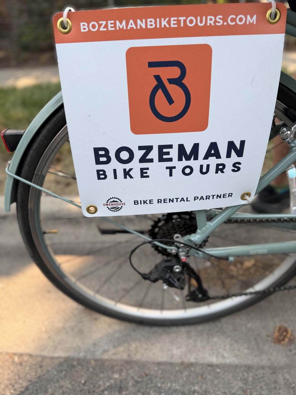 Bozeman Bike Tours rental sign, Montana