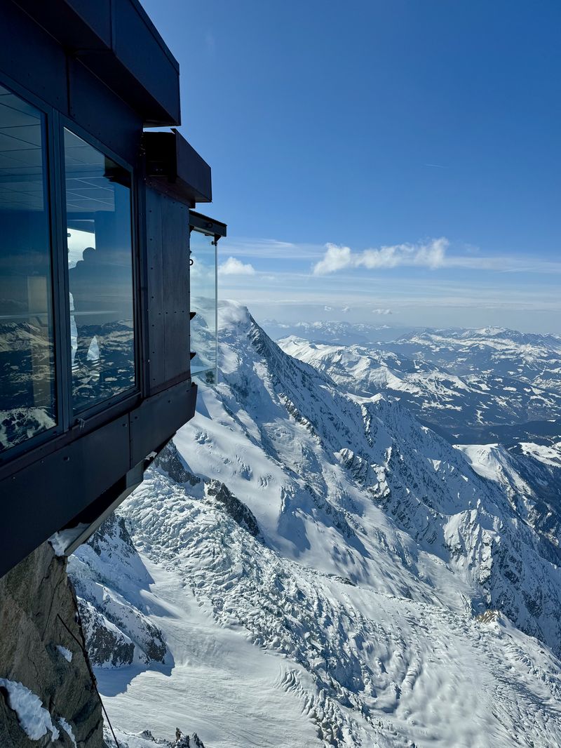 Snow-capped Alpine peaks from a high viewpoint